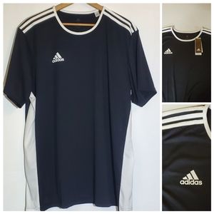 NWT ADIDAS aeroready mens t-shirt/ black 3 stripes